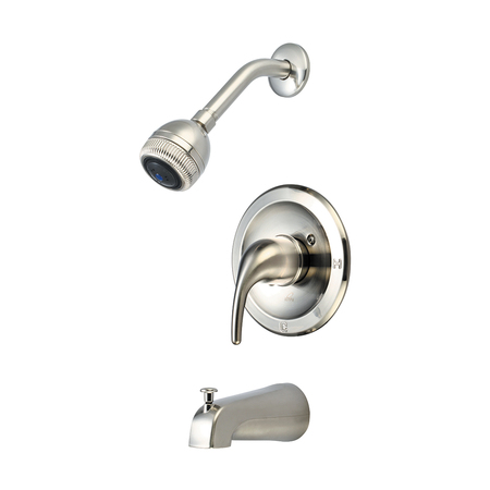 OLYMPIA FAUCETS Single Handle Tub/Shower Trim Set, Wallmount, Brushed Nickel, Style: Traditional T-2360-BN